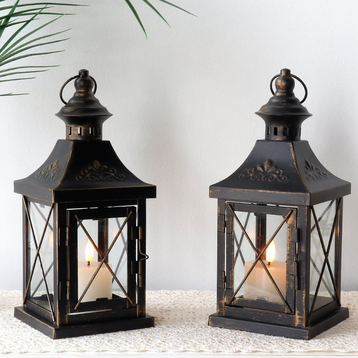 Small Metal Candle Holder Hanging Lantern for Bedroom Living Room