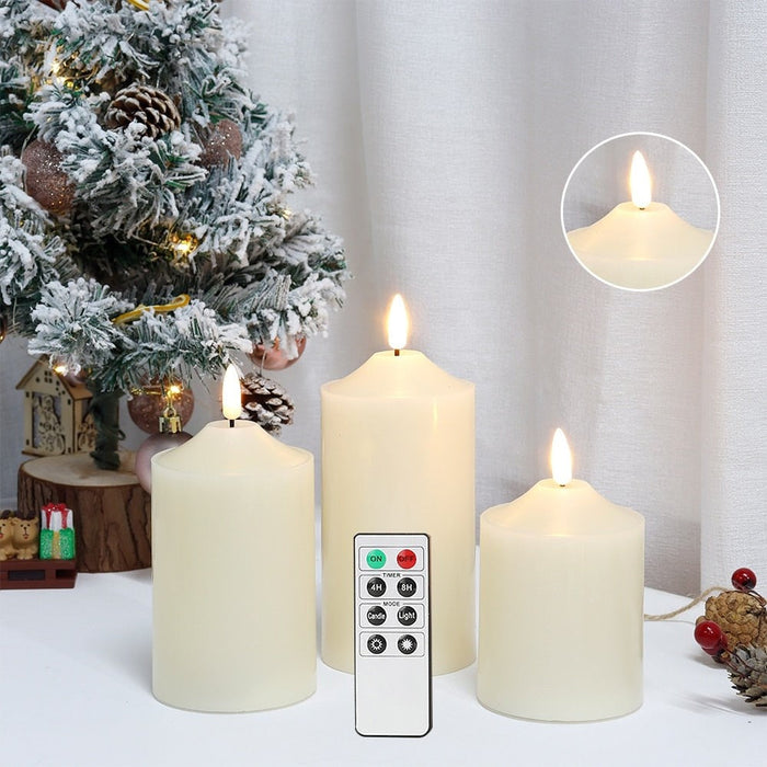 3Pcs Flameless Flickering Battery Power LED Candles For Birthday Home decoration