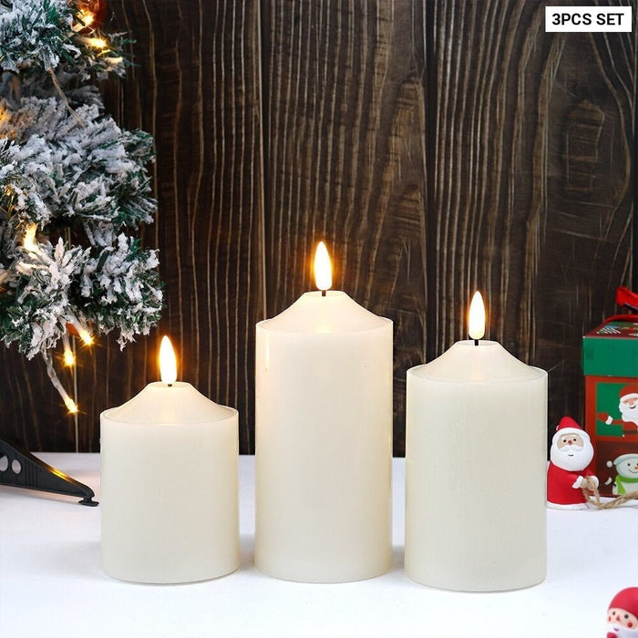 3Pcs Flameless Flickering Battery Power LED Candles For Birthday Home decoration