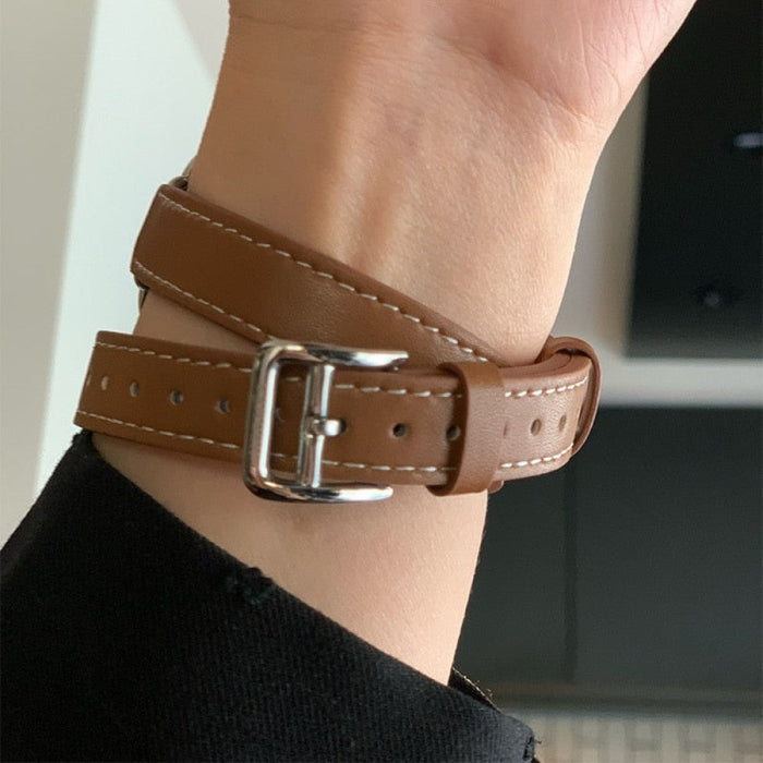 Double Tour Leather Strap For Apple Watch