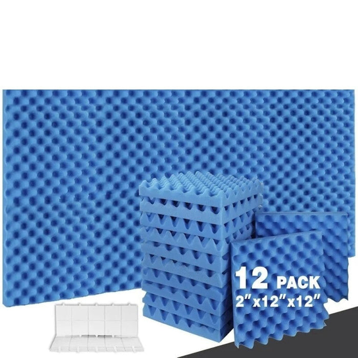 Sound Panels Wedges Soundproof Foam Padding 12pcs Egg Crate Panels Acoustic Foam Sound Proof Wall Tiles For Recoding Studio