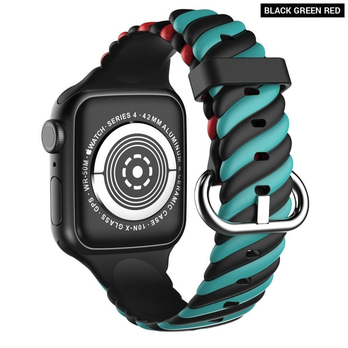 Silicone Rubber Bracelet Strap For Apple Watch