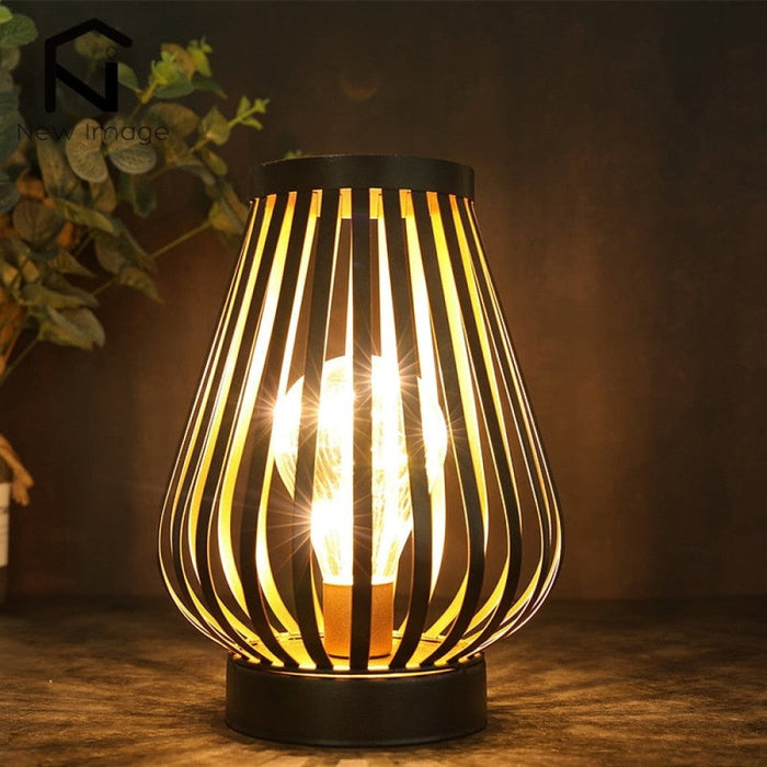 Metal Cordless Battery Powered LED Table Lamp For Home Decor