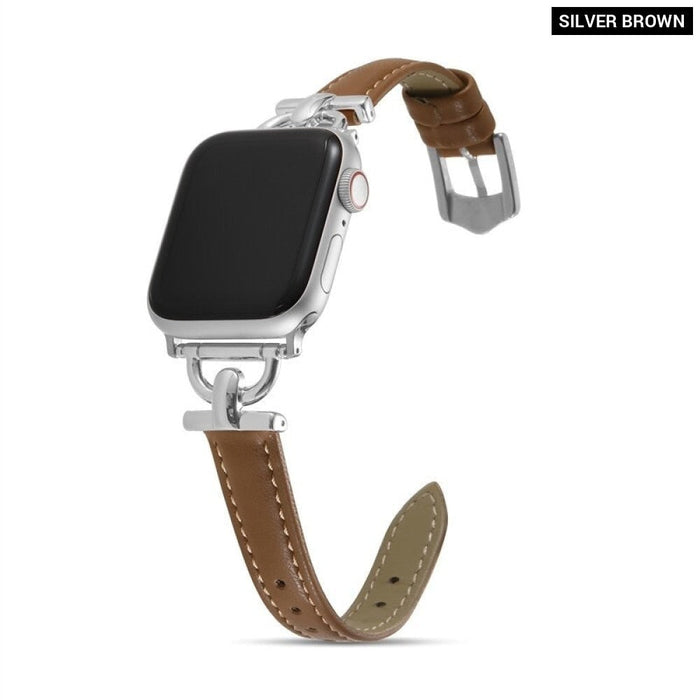 Slim Leather Thin Correa Watchband For Apple Watch