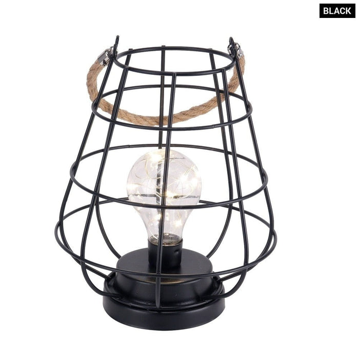 Battery Powered Decorative Cage Bulb Lamp With Bulb for Weddings Parties Home Decor