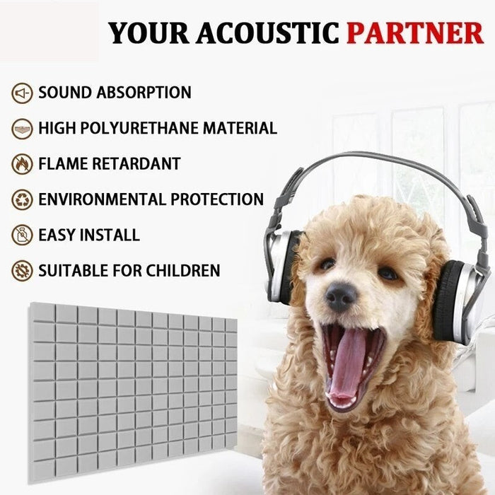 Acoustic Soundproof Foam Panels 6/12/24pcs For Home Office Recoding Studio With Beveled Edge 9 Block Tiles Sound Insulation Pad