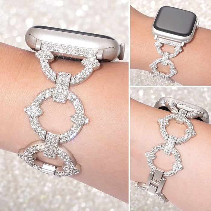 Diamond Butterfly Metal Strap For Apple Watch