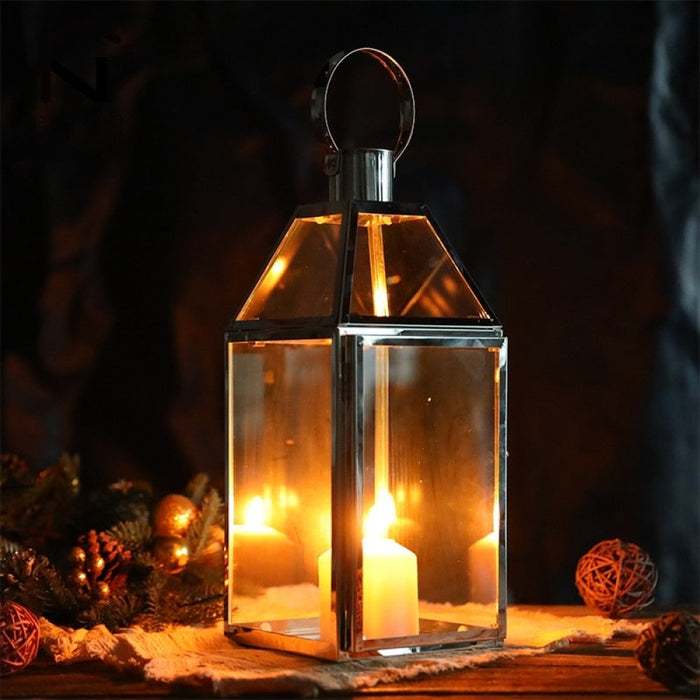 Stainless Steel Glass Candle Holder For Home Decorations