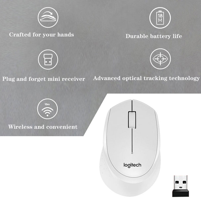 Logitech M330 Wireless Mouse Ergonomic 1000DPI Bluetooth Mouse Multi-mode Rechargeable Silent Optical Mouse for PC Laptop Mice