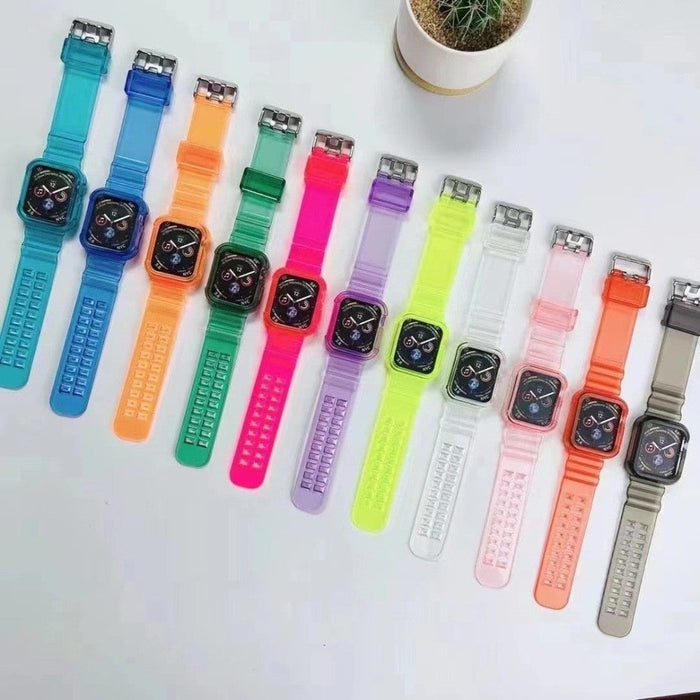 Silicone Transparent Correa Sport Rubber Strap For Apple Watch