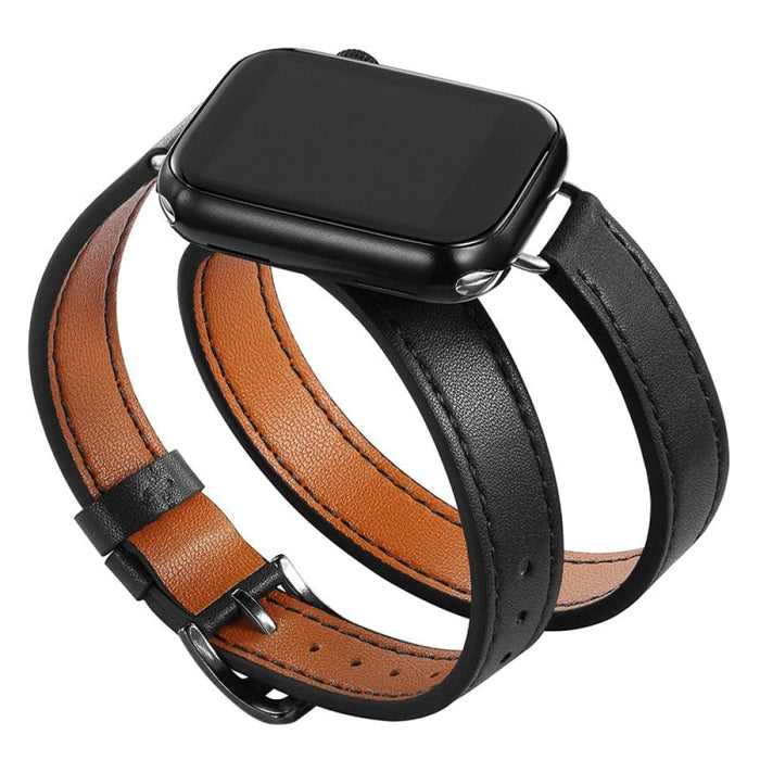 Double Tour Leather Strap For Apple Watch