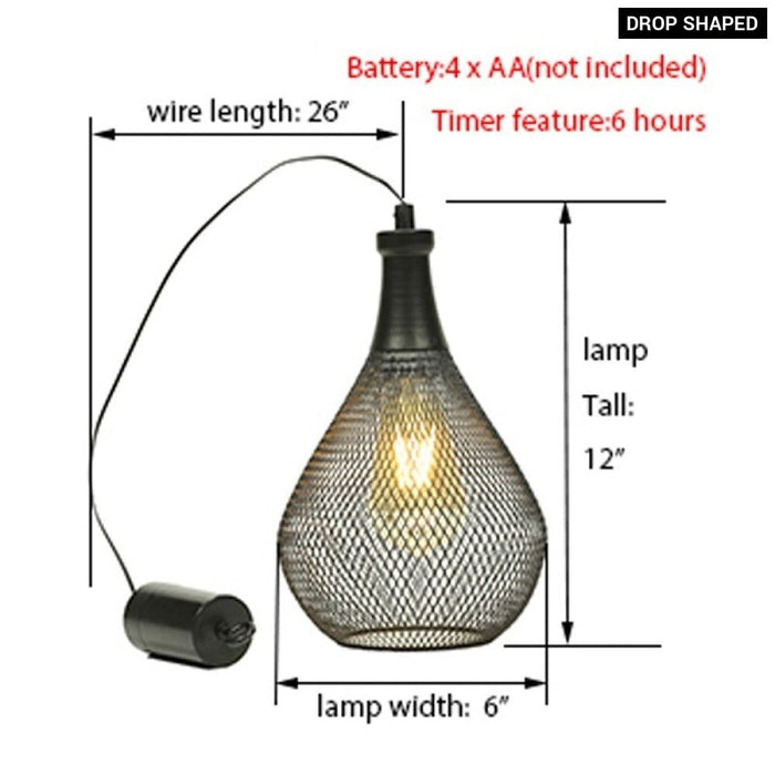 Cordless Battery Operated Hanging Cage Lamp For Events