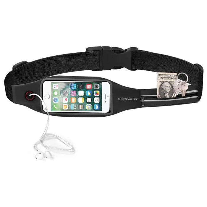 Running Belt Waist Pack Sports Fanny Pack Fitness Workout Belt Dual Pockets with Clear Touch Screen for iPhone 14 13 12 11 mini