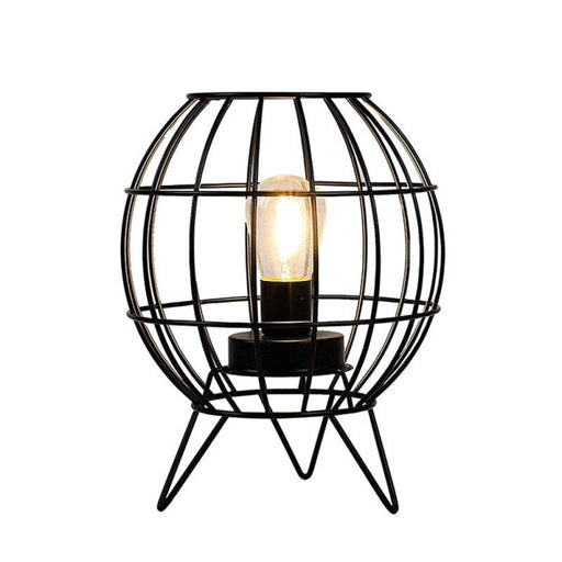 Metal Cage Black Table Lamp For Bedroom