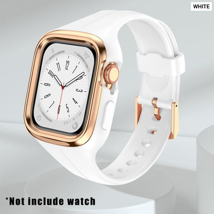 Metal Frame silicone Strap for Apple Watch