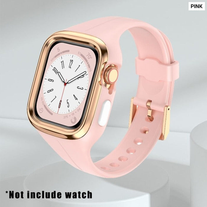 Metal Frame silicone Strap for Apple Watch