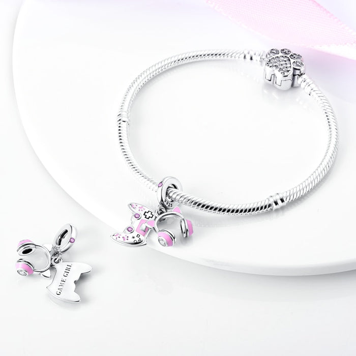 925 Sterling Silver Boys and Girls Heart-shaped Charms Beads Fit Original Pandora Bracelet Jewelry Making