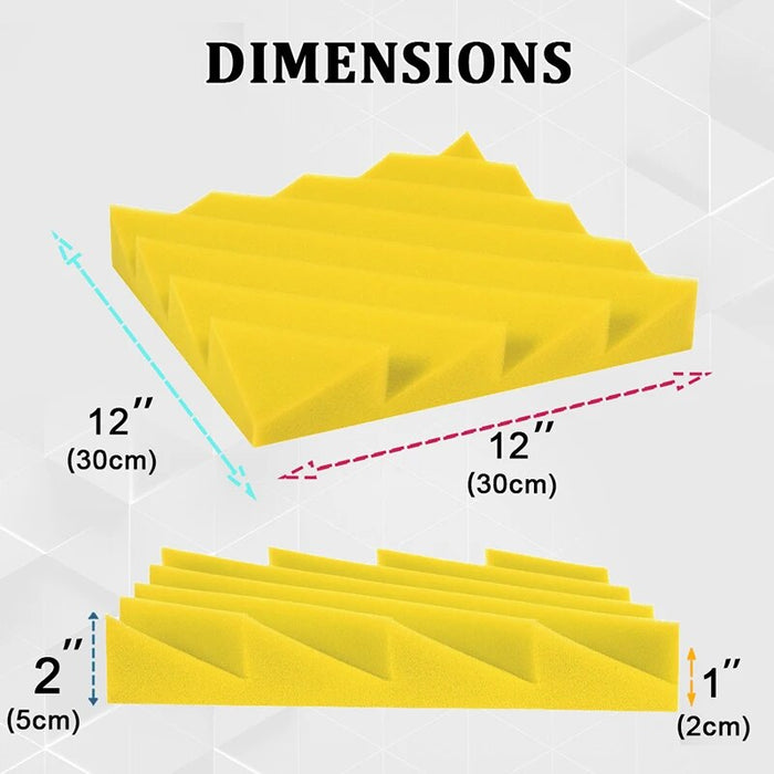 Acoustic Foam 6-24 Pcs High Density Soundproofing Noise