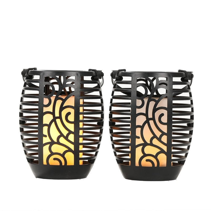 2pcs Waterproof Hanging Solar Lantern Lights For Yard Garden