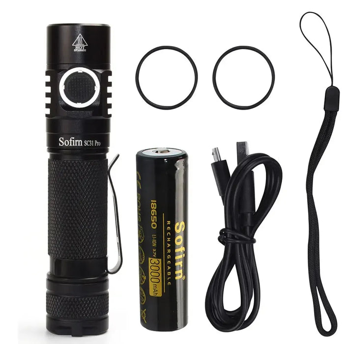 Sofirn Sc31 Pro Led Flashlight Rechargeable 18650 Torch With Usb C 2000Lm Anduril Outdoor Collection