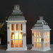 2pcs Wooden Hanging Candle Lantern With Stainless Steel