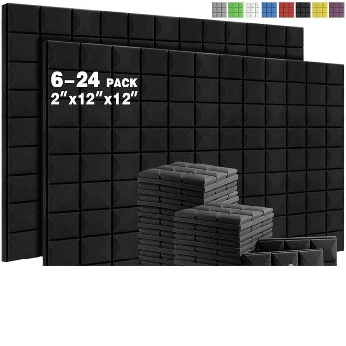 Studio Foam Padding 6/12/24 Pcs Acoustic Foam Panels Mushroom Wedge Tiles Sound-absorbing panels For Wall Ceiling Sound Proof