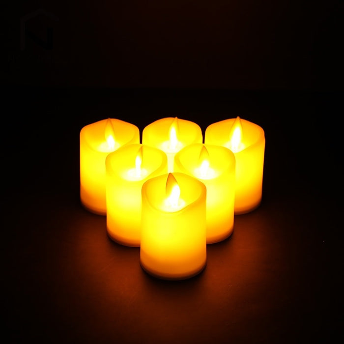 6Pcs Battery Operated LED Flameless Candles For Halloween Christmas Home Decor