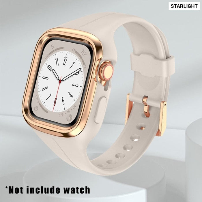 Metal Frame silicone Strap for Apple Watch