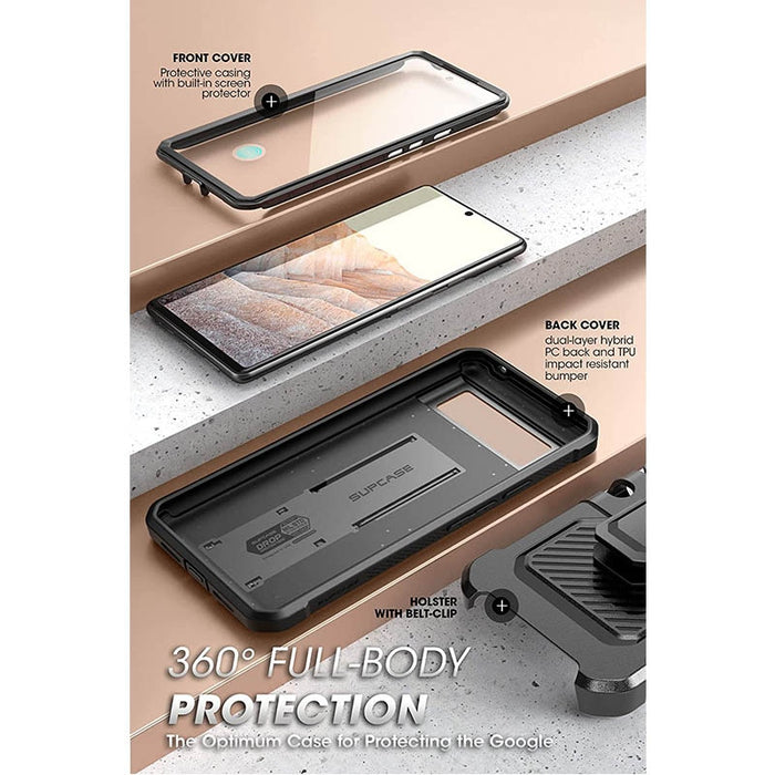 For Google Pixel 6A Case 2022 SUPCASE UB Pro Extra Front Frame Full-Body Dual Layer Belt-Clip with Built-in Screen Protector