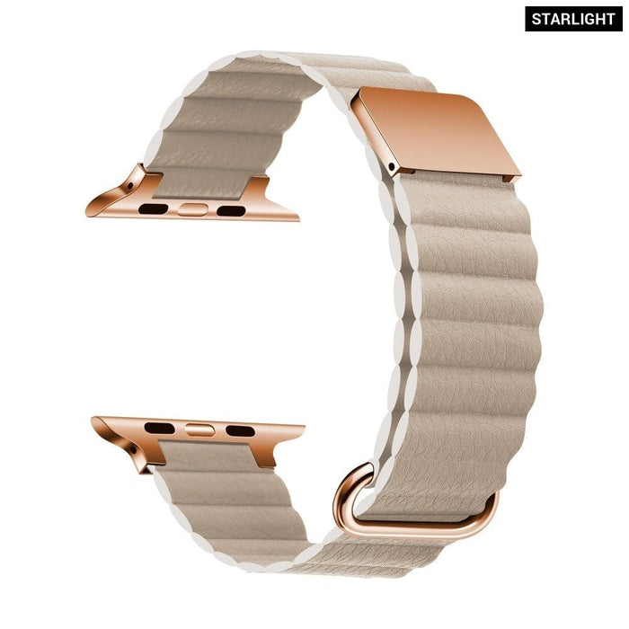 Leather Loop Magnetic Bracelet Strap For Apple iWatch