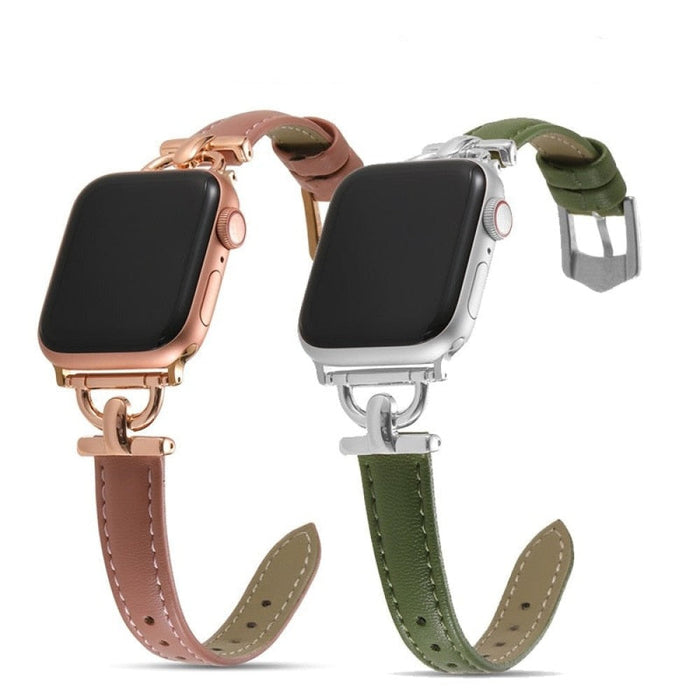 Slim Thin Correa Leather Watchband For Apple Watch