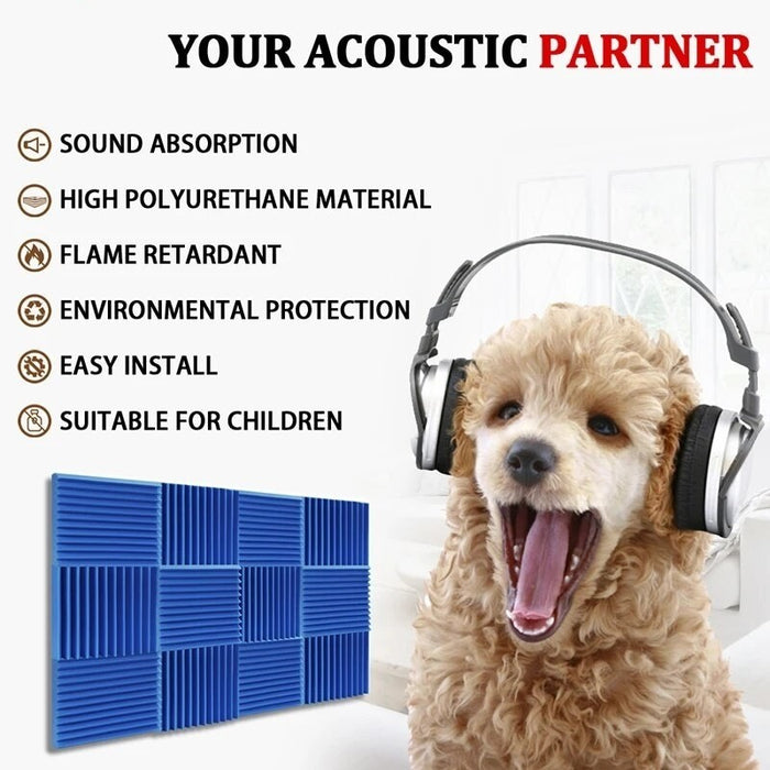 Studio Acoustic Soundproof Foam 6/12/24 Pcs Sound Absorption Treatment Panel KTV Room