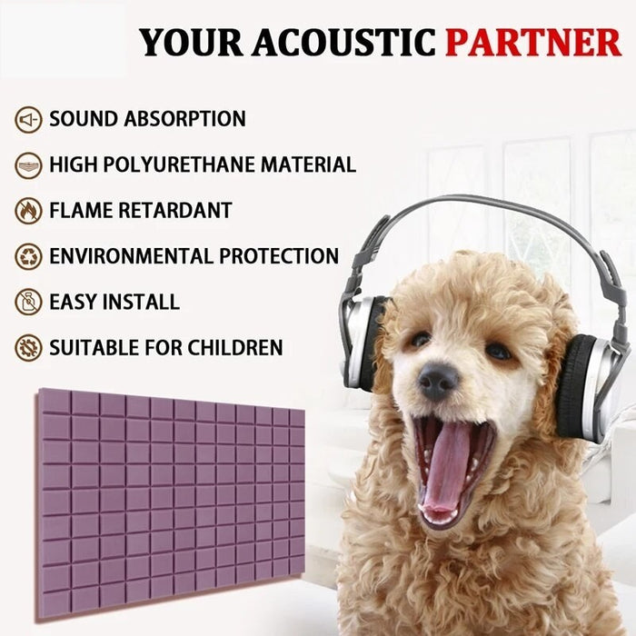 Wall Soundproofing Foam Panels 6/12/24pcs Acoustic Absorption Panel With Beveled Edge 9 Block Tiles Sound Insulation Material