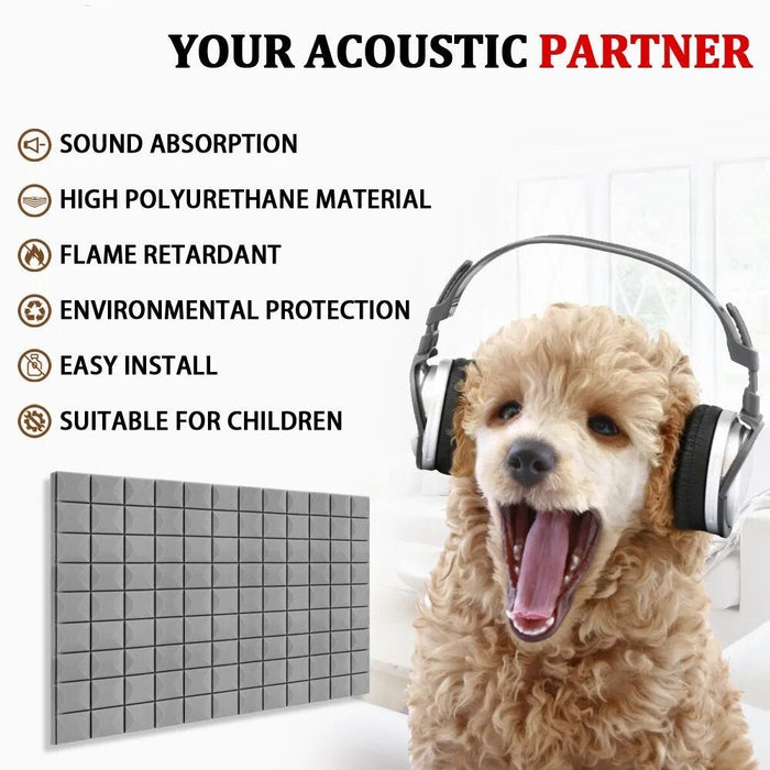 Studio Acoustic Foam Panels 6/12/24 Pcs Home Mushroom Insulation Sound Proofing Padding For Wall Ceiling Sound Proof Insulation