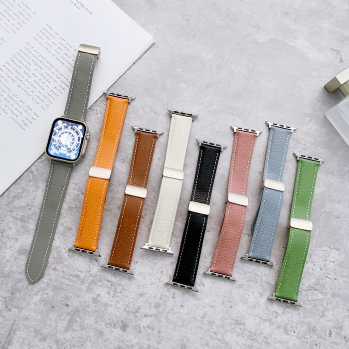 Geniune Leather Magnetic Buckle Strap For Apple Watch