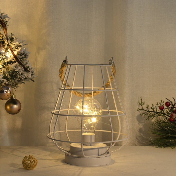 Battery Powered Decorative Cage Bulb Lamp With Bulb for Weddings Parties Home Decor