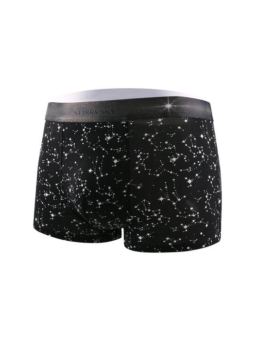 Pack Of 5 Mens Star Print Cool Comfortable Anti Bacterial Boxer Shorts