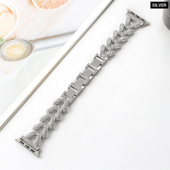 Diamond Steel Luxury Chain Strap Case Bracelet for iWatch