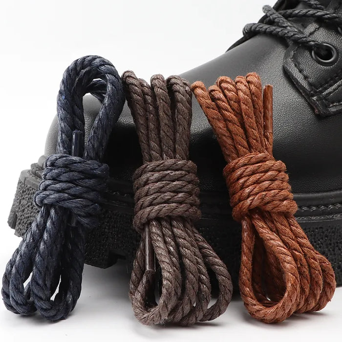 1Pair Leather Round Waterproof Waxed Cotton Oxford Boots Shoe Laces 60/80/100/120/140/180Cm Length