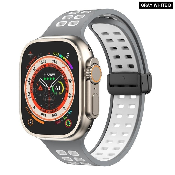 Silicone Magnetic Buckle Strap For Apple Watch