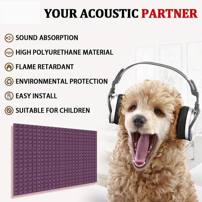Foam Soundproofing Phonoabsorbing Panels 12 Pcs Wall Decal For Music Door Isolation Acoustic Insulation Sound-absorbing Material