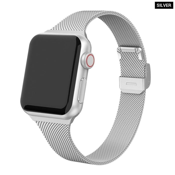 Thin Steel Milanese Loop Strap For Apple Watch