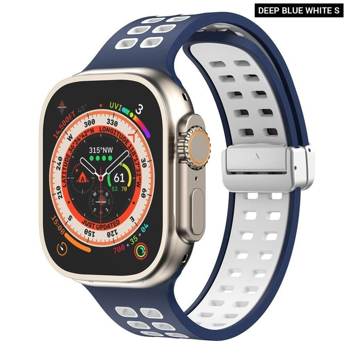 Silicone Magnetic Buckle Strap For Apple Watch