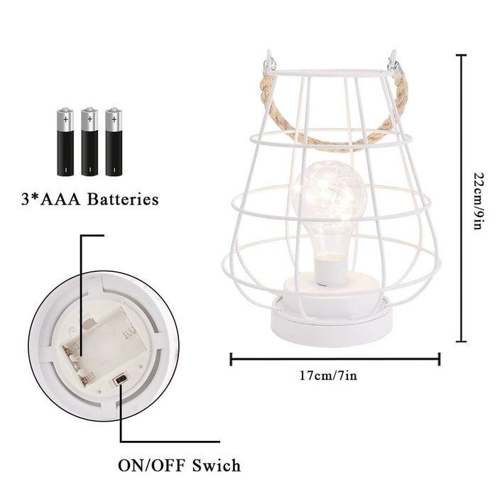 Battery Powered Decorative Cage Bulb Lamp With Bulb for Weddings Parties Home Decor