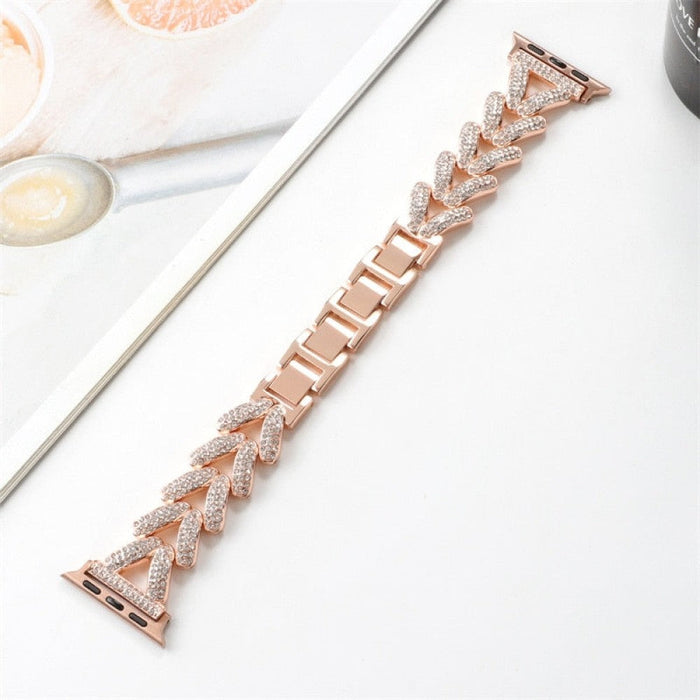 Diamond Steel Luxury Chain Strap Case Bracelet for iWatch