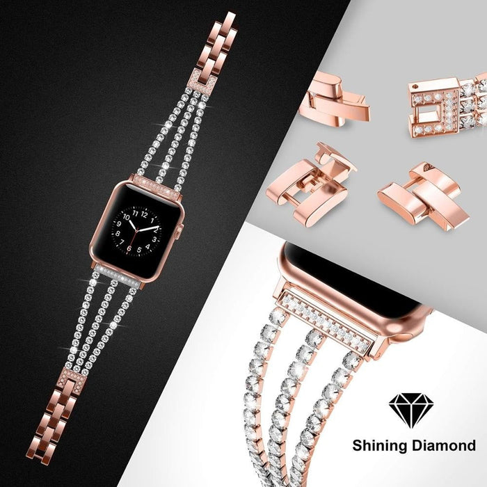 Steel Chain Bling Diamonds Strap For Apple Watch