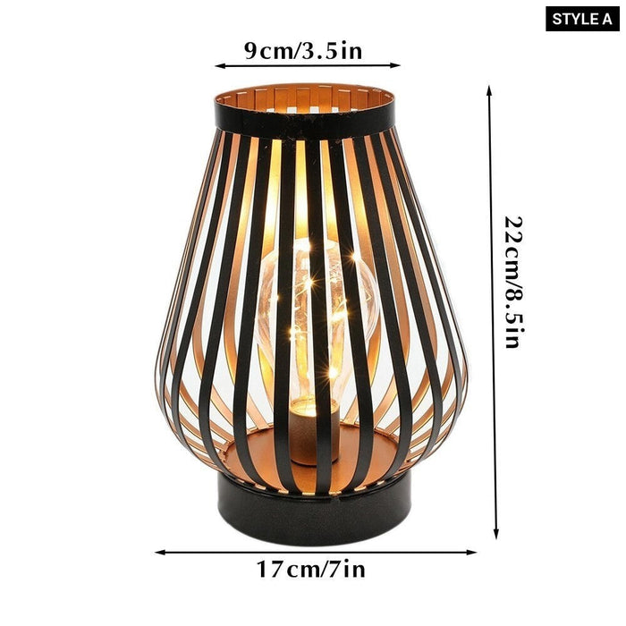 Metal Cordless Battery Powered LED Table Lamp For Home Decor