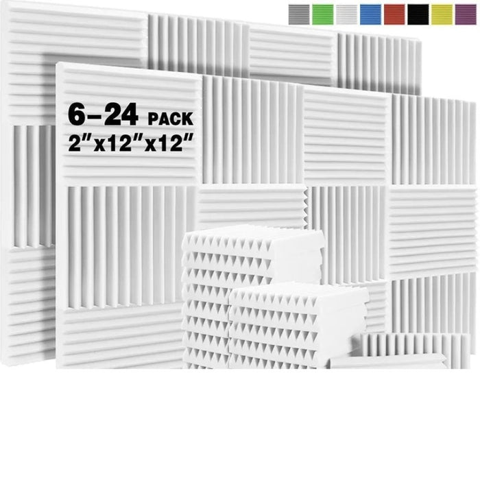 Studio Sound Proof Wall Foam Panels 6/12/24 Pcs Acoustic Foam Soundproofing On The Wall Insulation Sound Absorbing Material