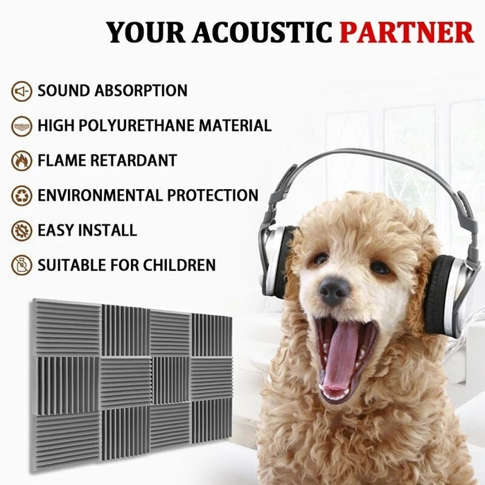 Sound Absorbing Noise Sponge Foam 12 Pcs Sound Proof Insulation Studio Acoustic Foam Panels Ktv House Isolation Home Decoration