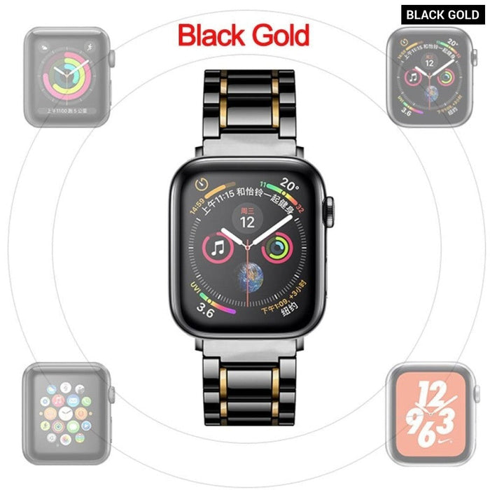 Stainless Steel Buckle Ceramic Strap for Apple Watch